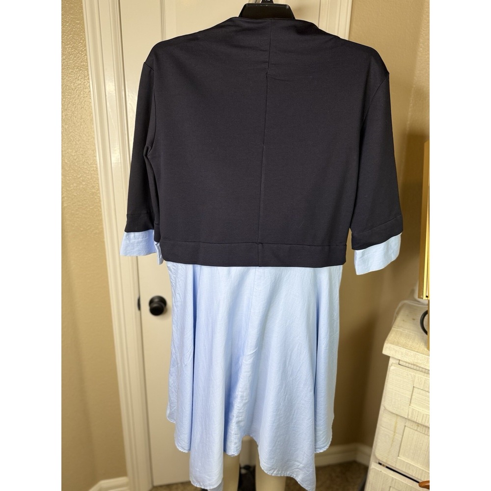 Zara Woman Women's Overlay Dress Twofer Navy Blue Size Small Flowy - Picture 8 of 8